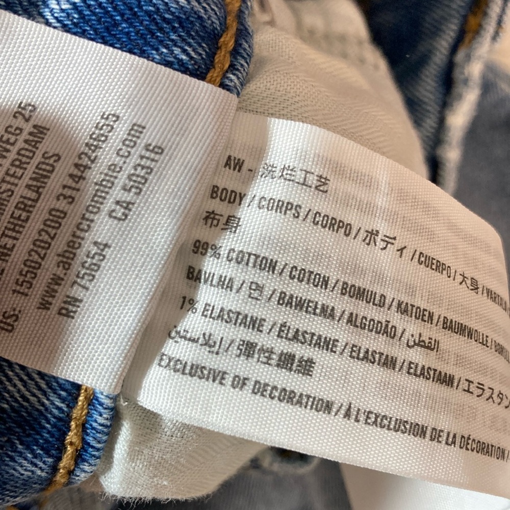 Abercrombie & Fitch Blue High Rise Distressed Jeans - Picture 9 of 12